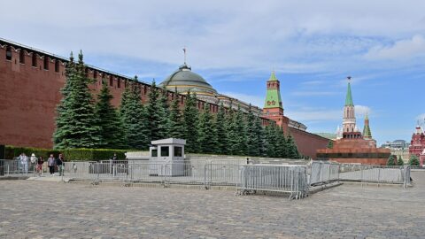 The Kremlin wall and towers at Red Square in Moscow